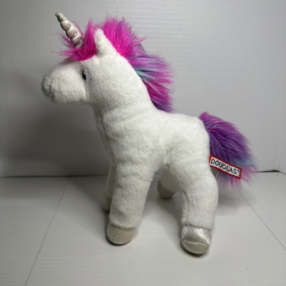 Douglas Unicorn Purple Pink Glittery Mane Silver Glitter Hooves & Horn